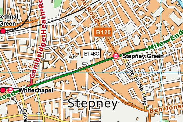 E1 4BG map - OS VectorMap District (Ordnance Survey)