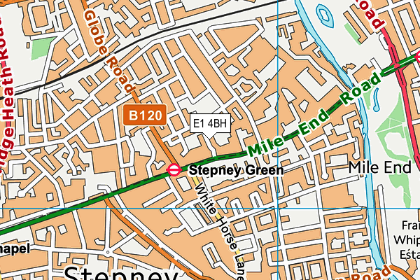 E1 4BH map - OS VectorMap District (Ordnance Survey)