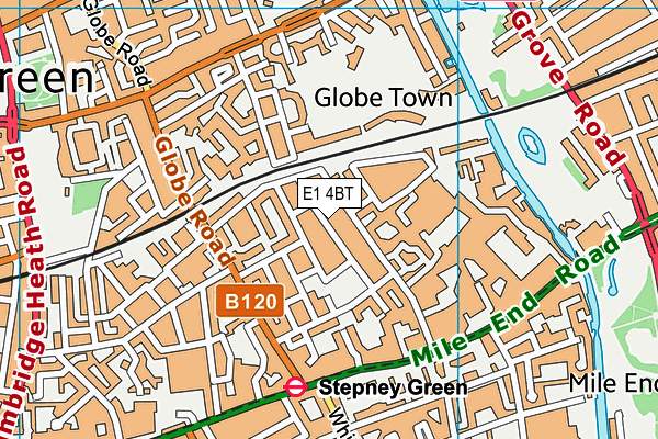 E1 4BT map - OS VectorMap District (Ordnance Survey)