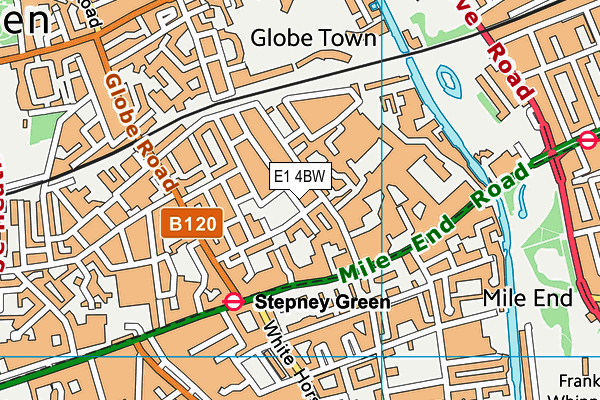 E1 4BW map - OS VectorMap District (Ordnance Survey)