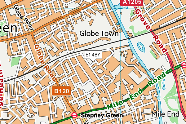 E1 4BY map - OS VectorMap District (Ordnance Survey)