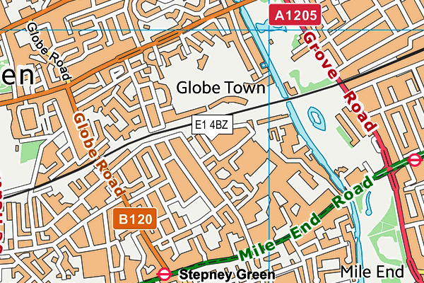 E1 4BZ map - OS VectorMap District (Ordnance Survey)