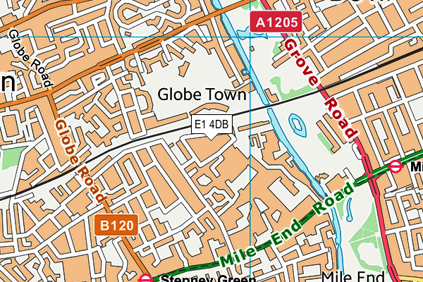 E1 4DB map - OS VectorMap District (Ordnance Survey)