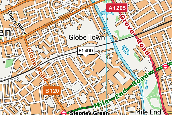 E1 4DD map - OS VectorMap District (Ordnance Survey)