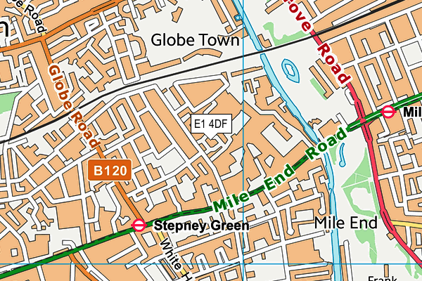 E1 4DF map - OS VectorMap District (Ordnance Survey)