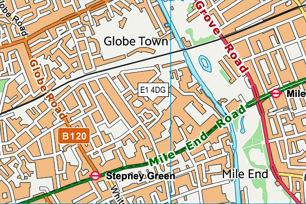 E1 4DG map - OS VectorMap District (Ordnance Survey)