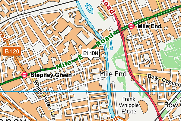 E1 4DN map - OS VectorMap District (Ordnance Survey)