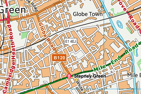 E1 4EJ map - OS VectorMap District (Ordnance Survey)