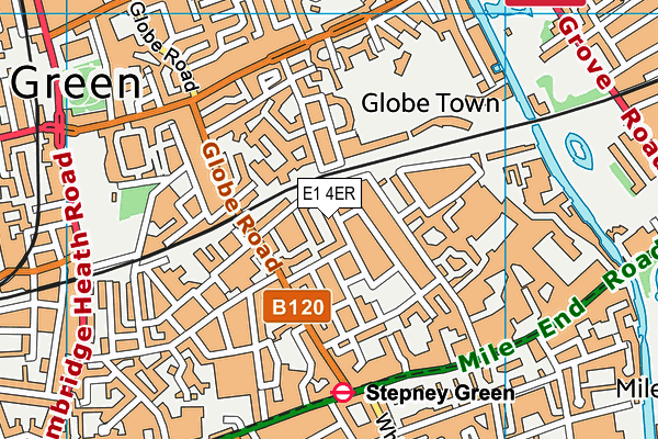 E1 4ER map - OS VectorMap District (Ordnance Survey)