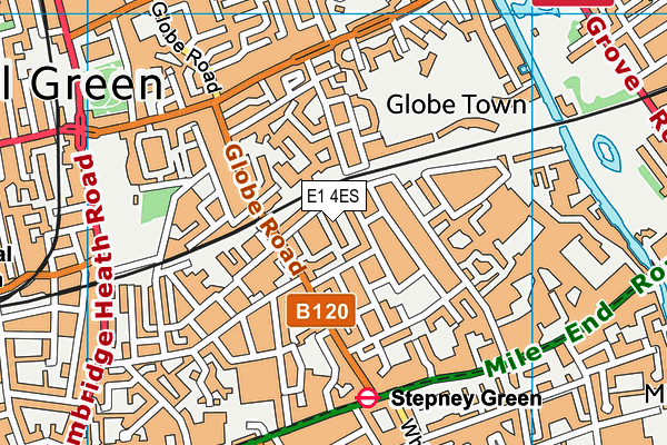 E1 4ES map - OS VectorMap District (Ordnance Survey)