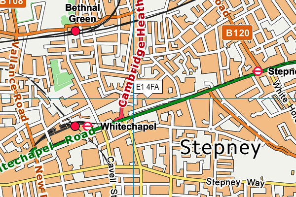 E1 4FA map - OS VectorMap District (Ordnance Survey)