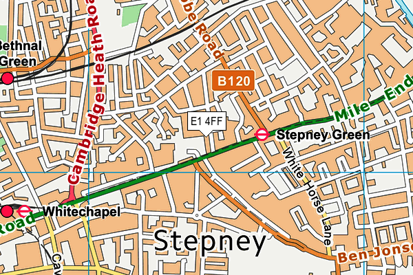 E1 4FF map - OS VectorMap District (Ordnance Survey)