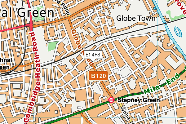 E1 4FS map - OS VectorMap District (Ordnance Survey)