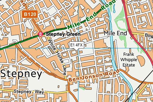 E1 4FX map - OS VectorMap District (Ordnance Survey)