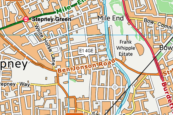 E1 4GE map - OS VectorMap District (Ordnance Survey)