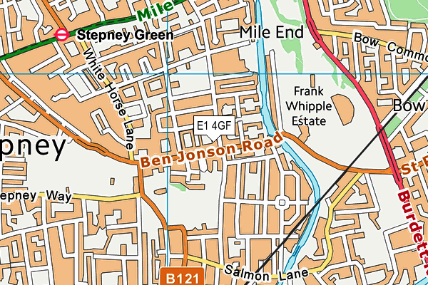 E1 4GF map - OS VectorMap District (Ordnance Survey)