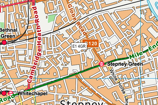 E1 4GR map - OS VectorMap District (Ordnance Survey)