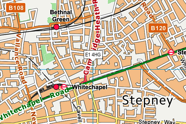 E1 4HG map - OS VectorMap District (Ordnance Survey)