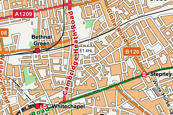 E1 4HL map - OS VectorMap District (Ordnance Survey)