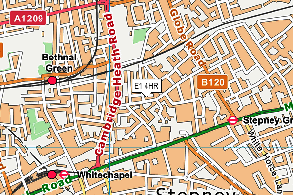 E1 4HR map - OS VectorMap District (Ordnance Survey)