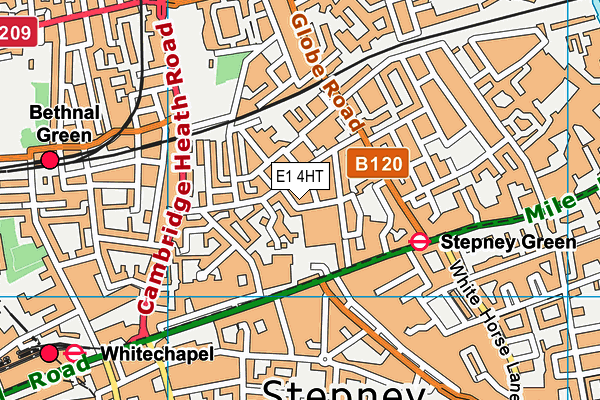 E1 4HT map - OS VectorMap District (Ordnance Survey)