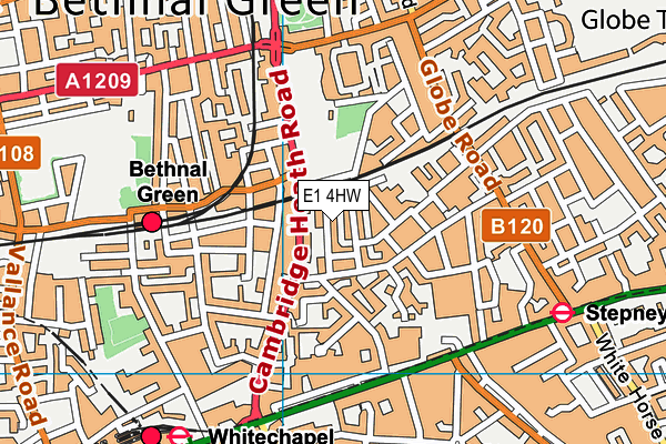 E1 4HW map - OS VectorMap District (Ordnance Survey)