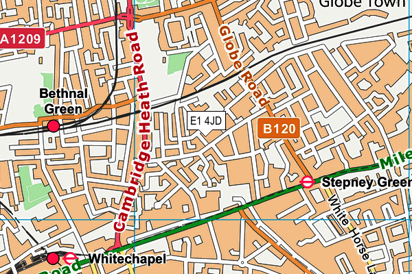 E1 4JD map - OS VectorMap District (Ordnance Survey)