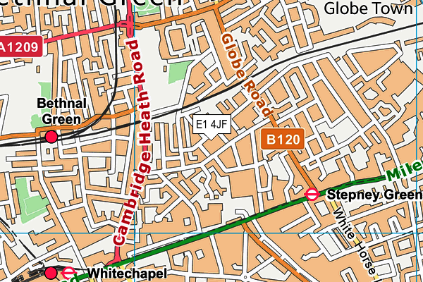 E1 4JF map - OS VectorMap District (Ordnance Survey)