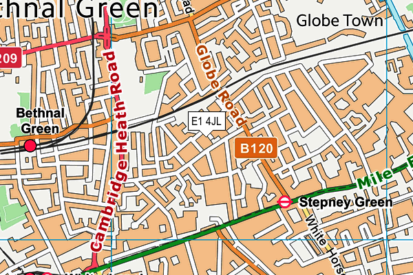 E1 4JL map - OS VectorMap District (Ordnance Survey)