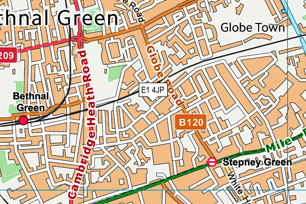 E1 4JP map - OS VectorMap District (Ordnance Survey)