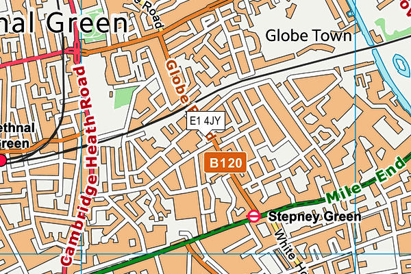 E1 4JY map - OS VectorMap District (Ordnance Survey)