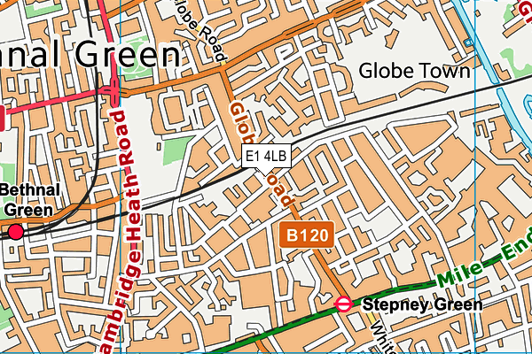 E1 4LB map - OS VectorMap District (Ordnance Survey)