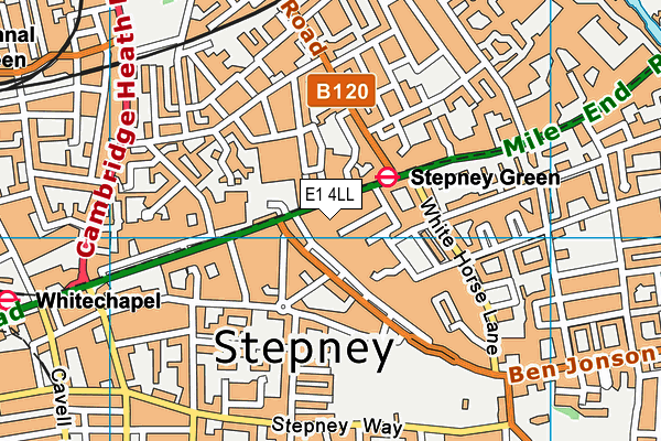 E1 4LL map - OS VectorMap District (Ordnance Survey)