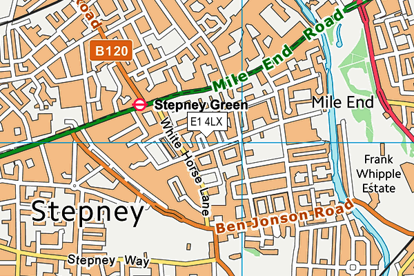 E1 4LX map - OS VectorMap District (Ordnance Survey)