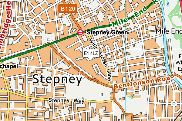 E1 4LZ map - OS VectorMap District (Ordnance Survey)