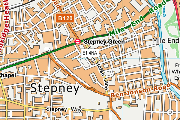 E1 4NA map - OS VectorMap District (Ordnance Survey)