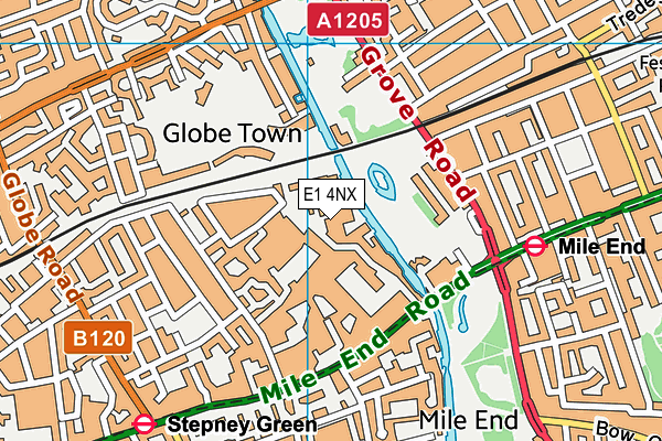 E1 4NX map - OS VectorMap District (Ordnance Survey)