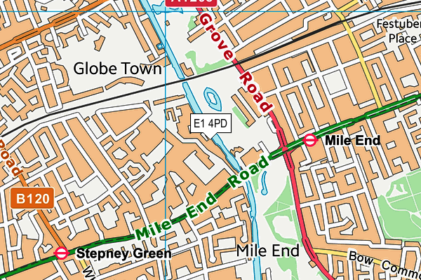 E1 4PD map - OS VectorMap District (Ordnance Survey)