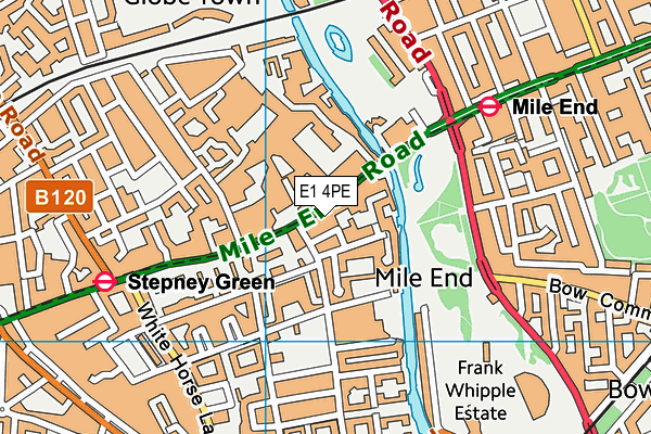 E1 4PE map - OS VectorMap District (Ordnance Survey)