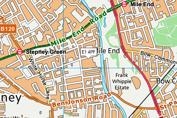 E1 4PF map - OS VectorMap District (Ordnance Survey)