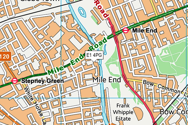 E1 4PG map - OS VectorMap District (Ordnance Survey)