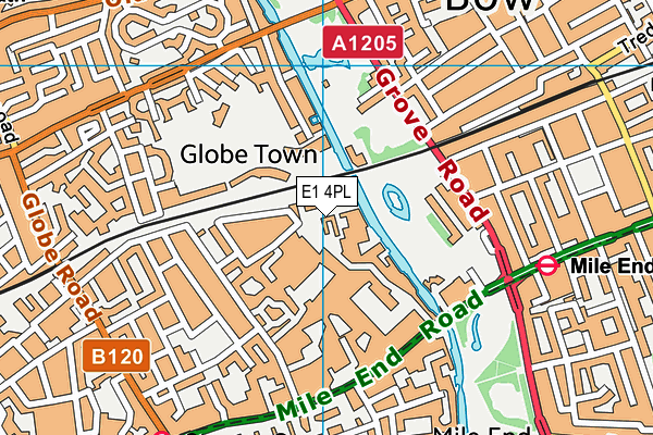 E1 4PL map - OS VectorMap District (Ordnance Survey)