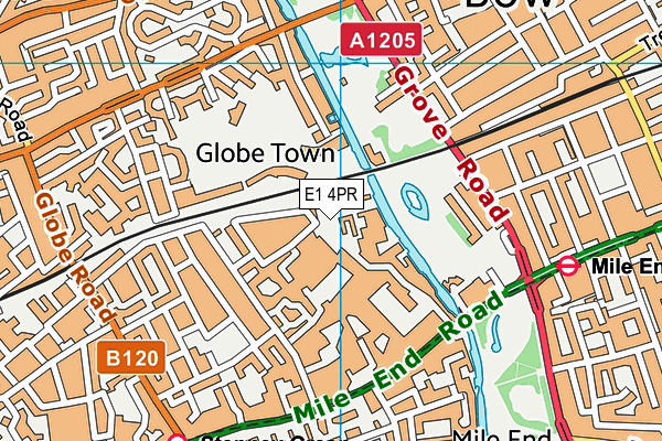 E1 4PR map - OS VectorMap District (Ordnance Survey)