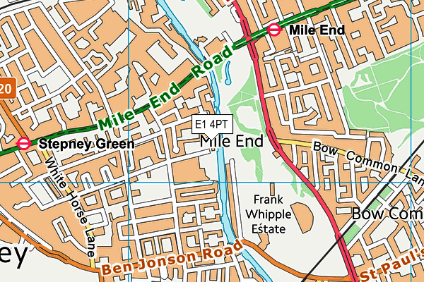 E1 4PT map - OS VectorMap District (Ordnance Survey)