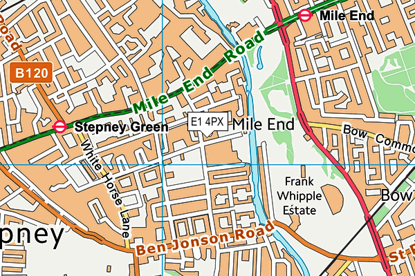 E1 4PX map - OS VectorMap District (Ordnance Survey)