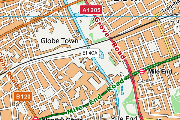 E1 4QA map - OS VectorMap District (Ordnance Survey)