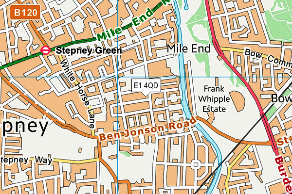 E1 4QD map - OS VectorMap District (Ordnance Survey)