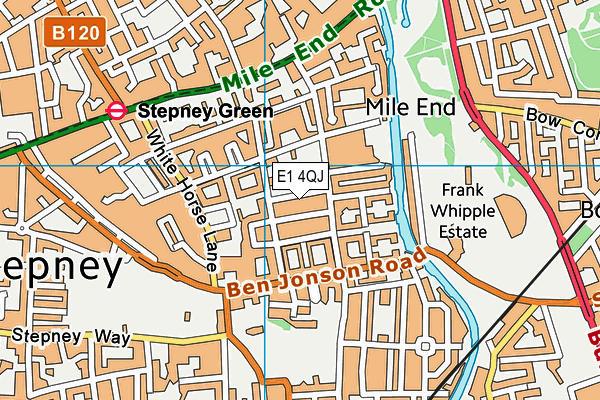 E1 4QJ map - OS VectorMap District (Ordnance Survey)