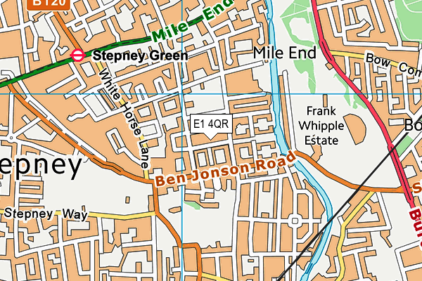 E1 4QR map - OS VectorMap District (Ordnance Survey)