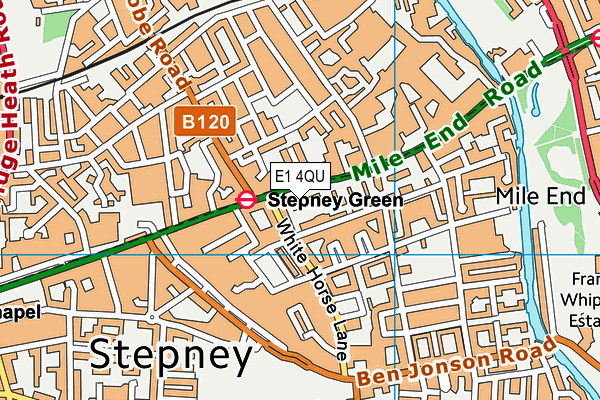 E1 4QU map - OS VectorMap District (Ordnance Survey)